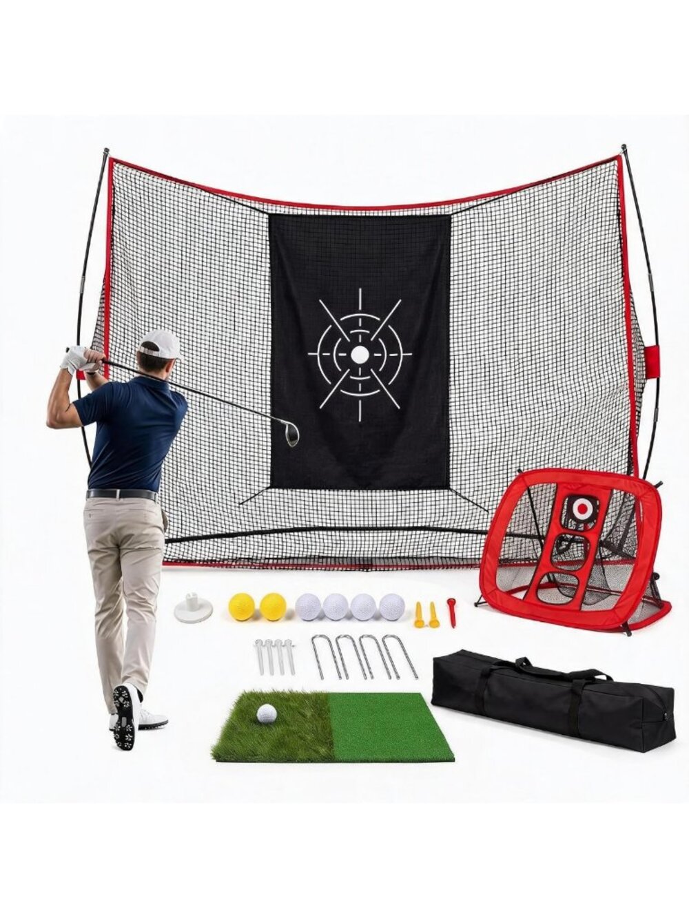 10x7ft Golf Practice Net & Mat - Perfect for Backyard or Garage Training